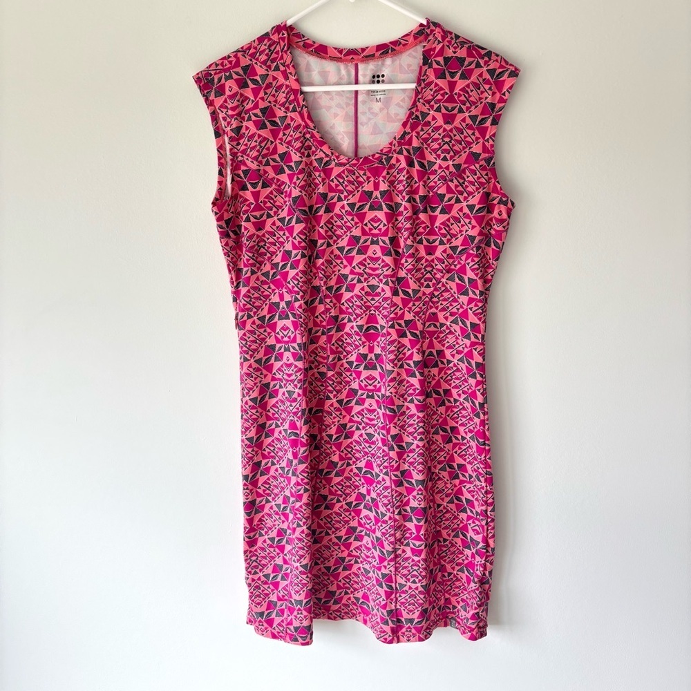 Title Nine Espionage Dream Mini Athletic Dress Pink Grey Geometric Golf Active